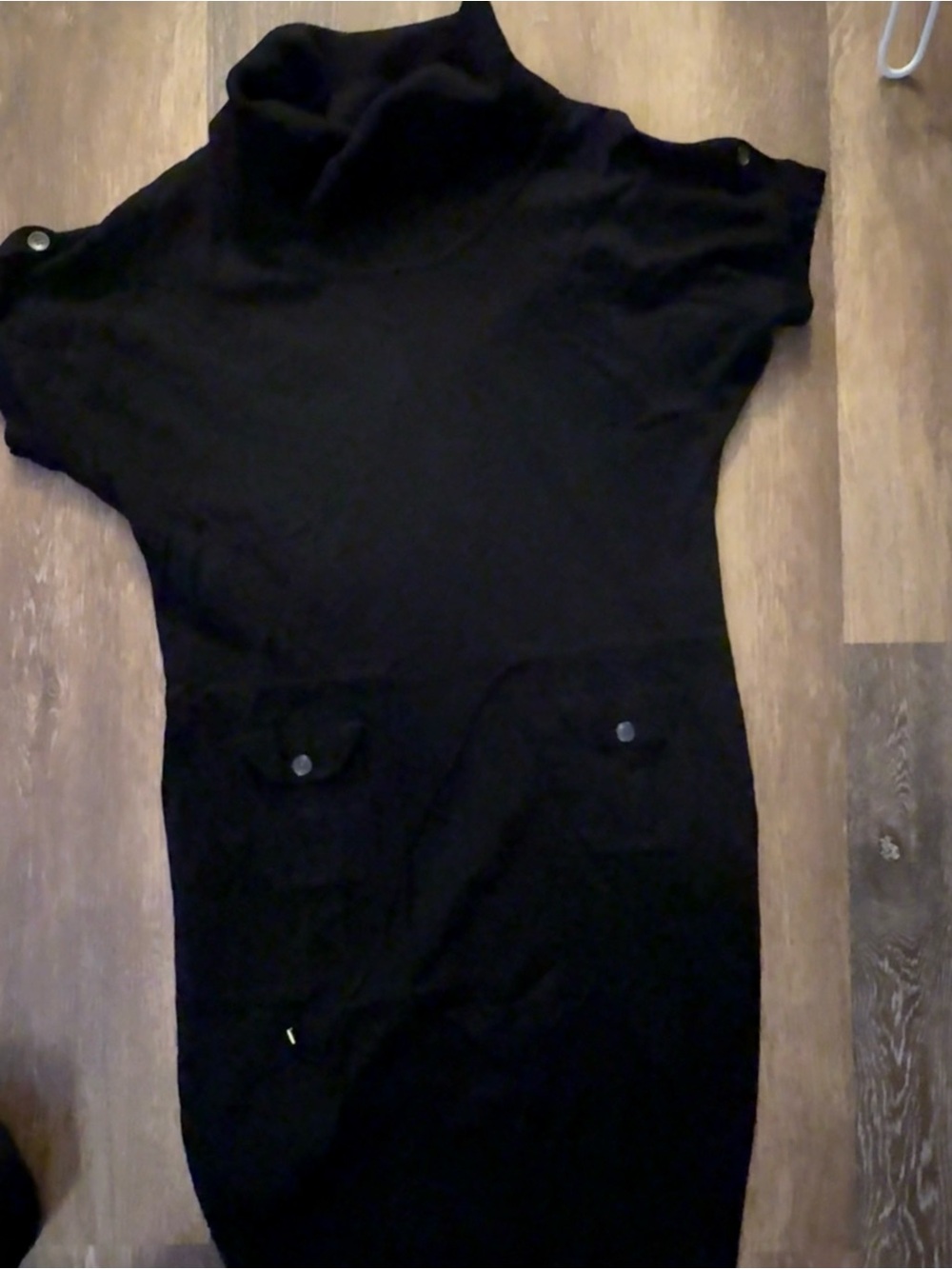 Laundry by Design Black Ribbed Turtleneck Sweater Dress